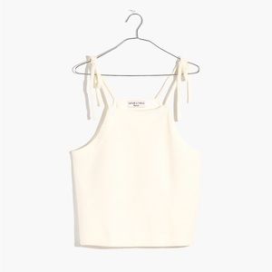 Madewell Ivory Tie-Shoulder Tank Top Size Small